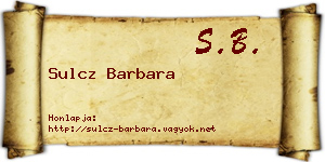 Sulcz Barbara névjegykártya